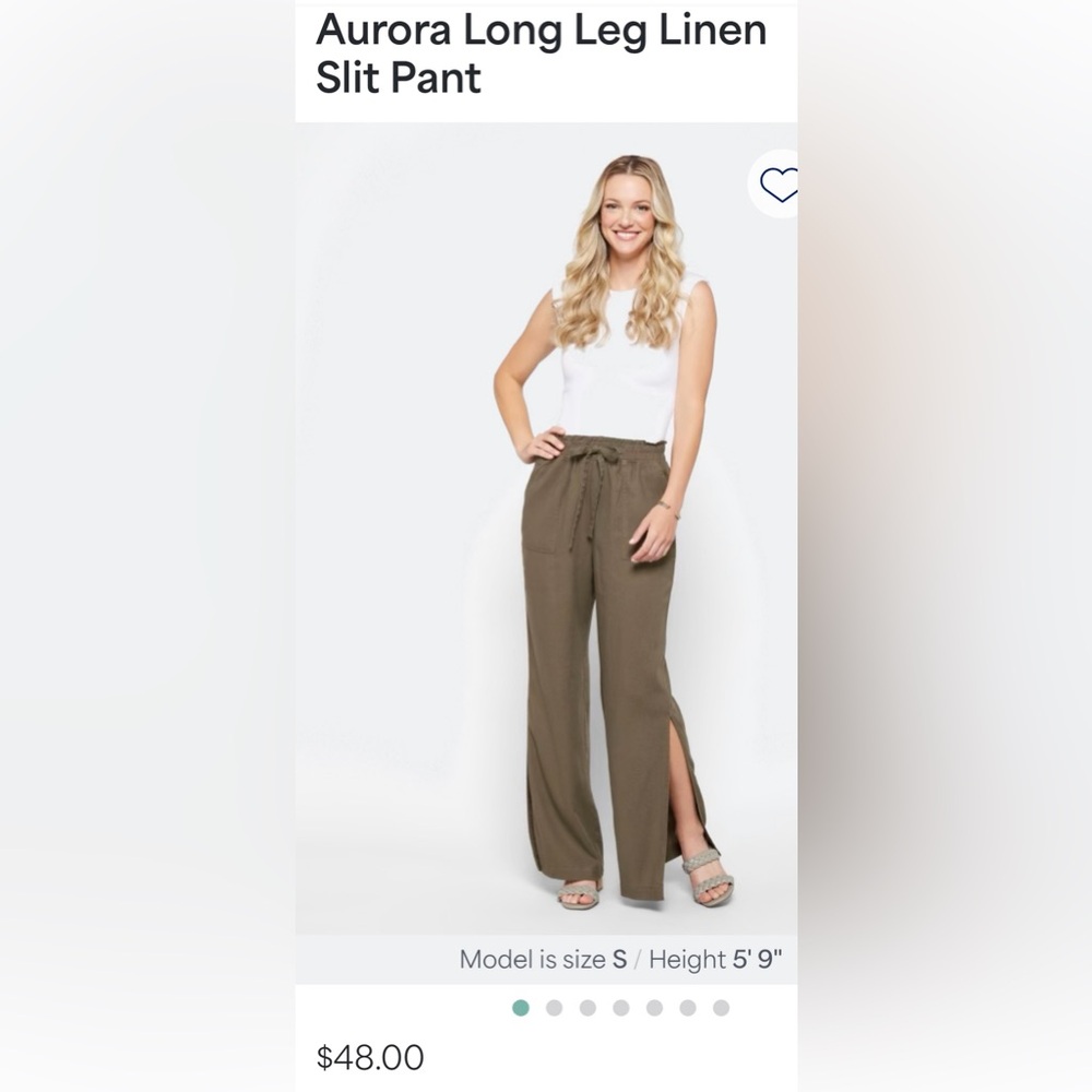 Aurora Long Leg Linen Slit Pant
